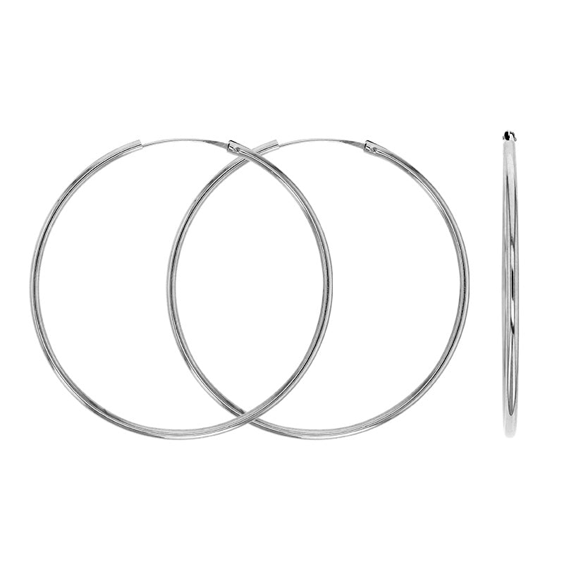 Zola Hoops - 9ct Solid White Gold