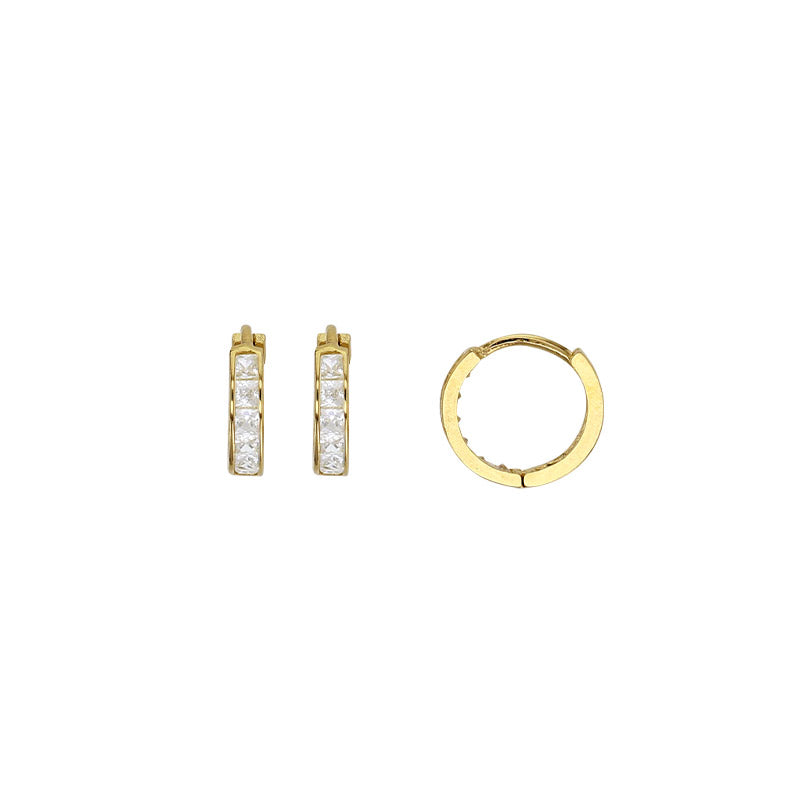 Safiya Huggies - 9ct Solid Gold & Cubic Zirconia
