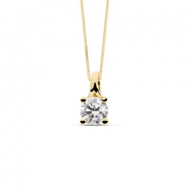 Solitaire lab-grown diamond necklace with 0.50 carat diamond in 18K gold setting.