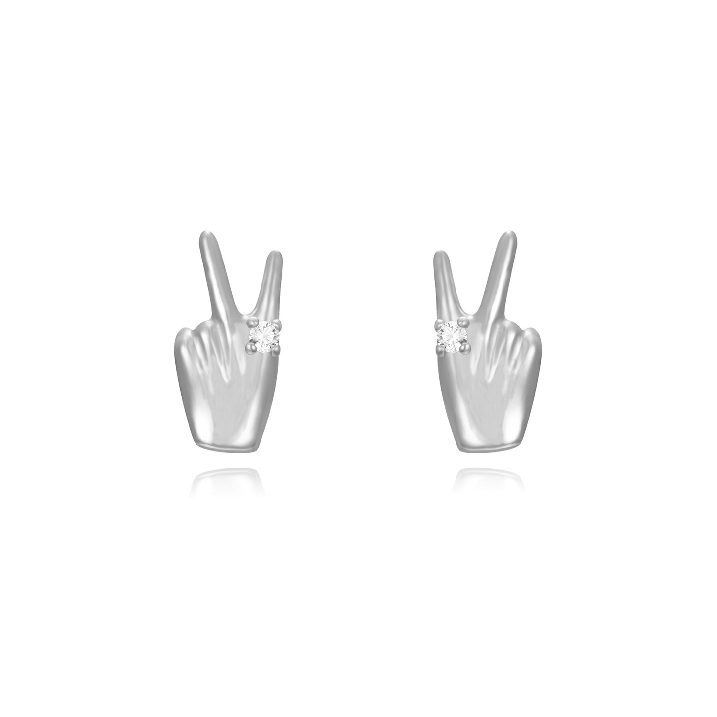 Peace Studs - Silver