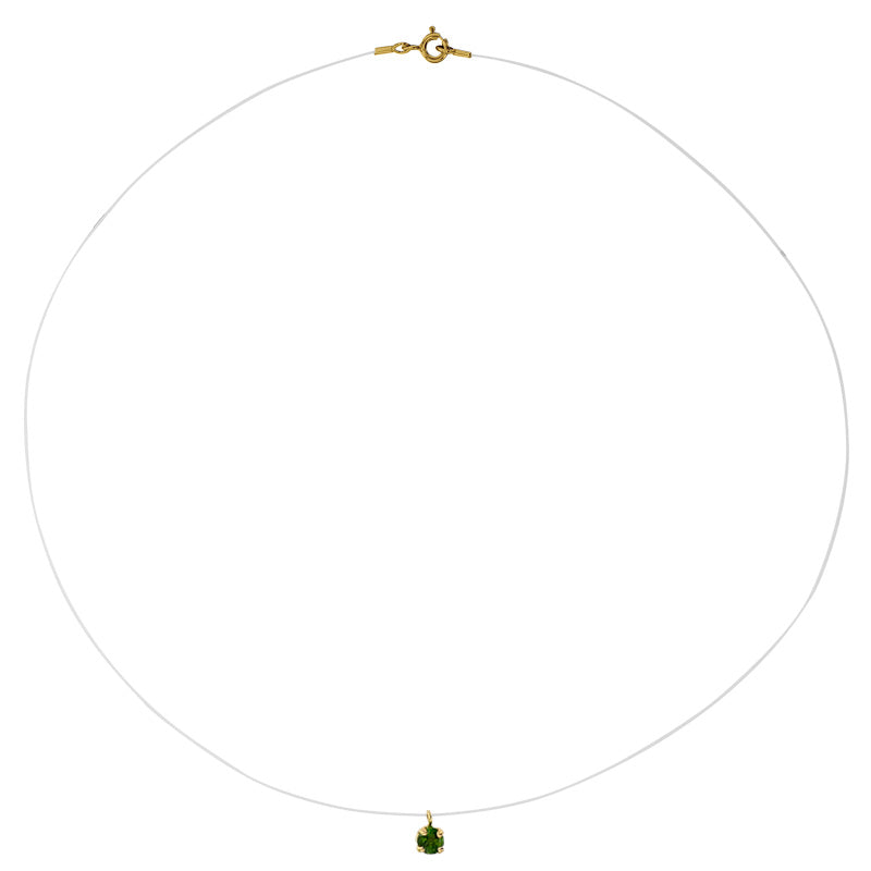 Safia Solitaire - Diopside & 18K Gold