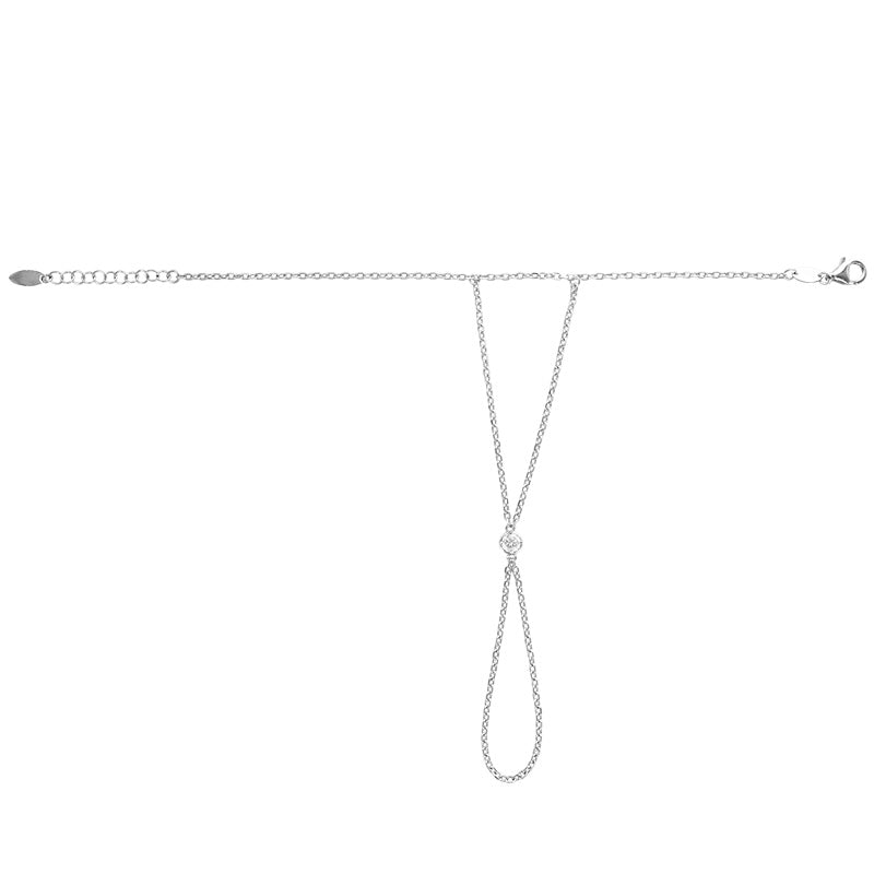 Lina Ring Bracelet - Solid Silver & Cubic Zirconia