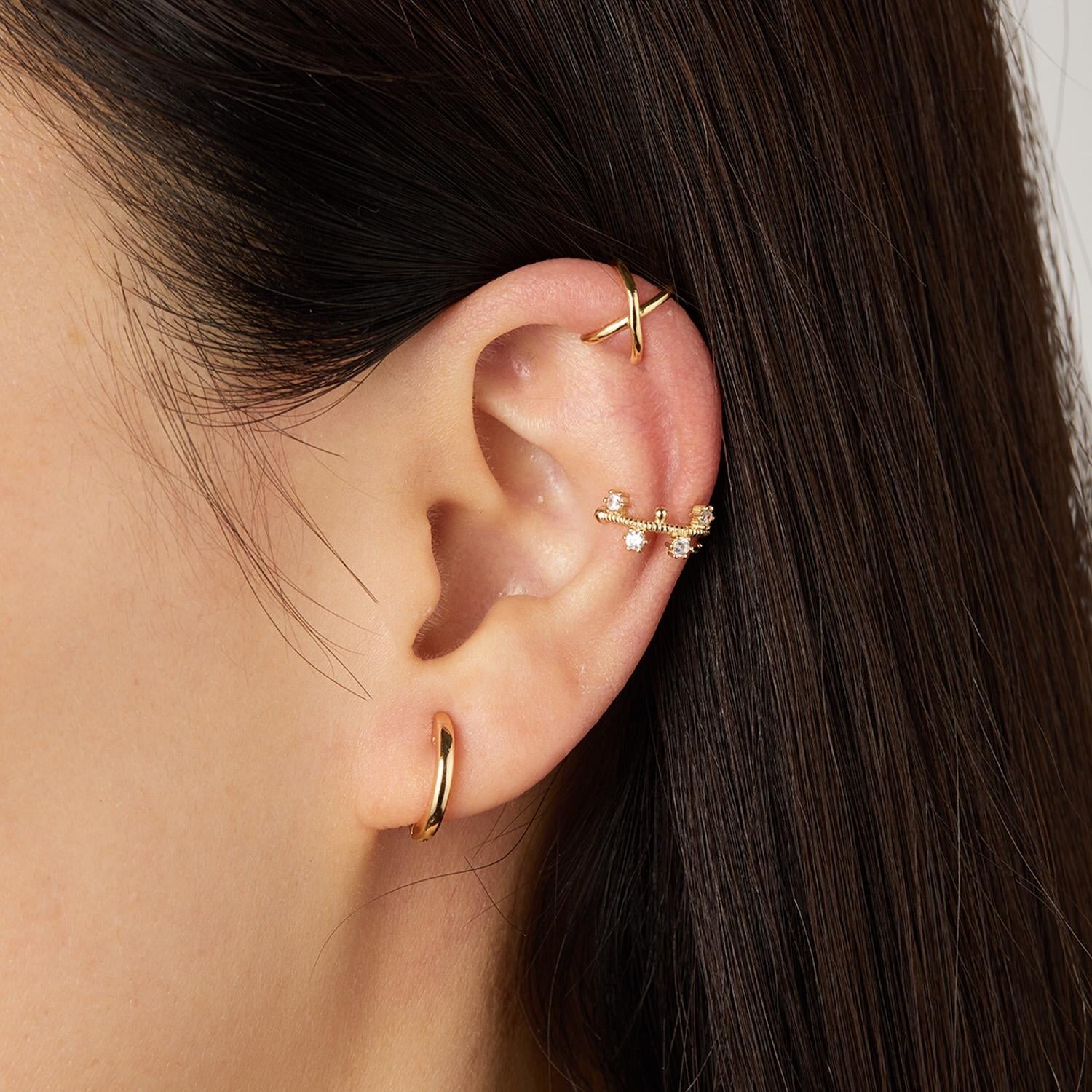 Amber Earcuff - Silver - ginginjewels