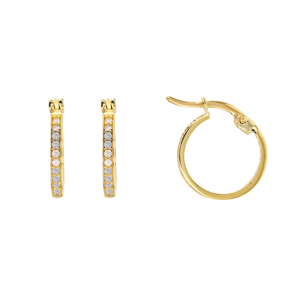 Lumi Mini Hoops - 9ct Solid Gold & Cubic Zirconia