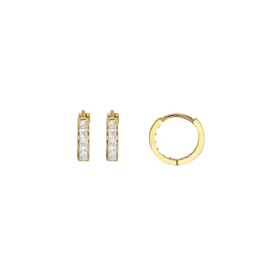 Safiya Huggies - 9kt massief goud & zirkonia