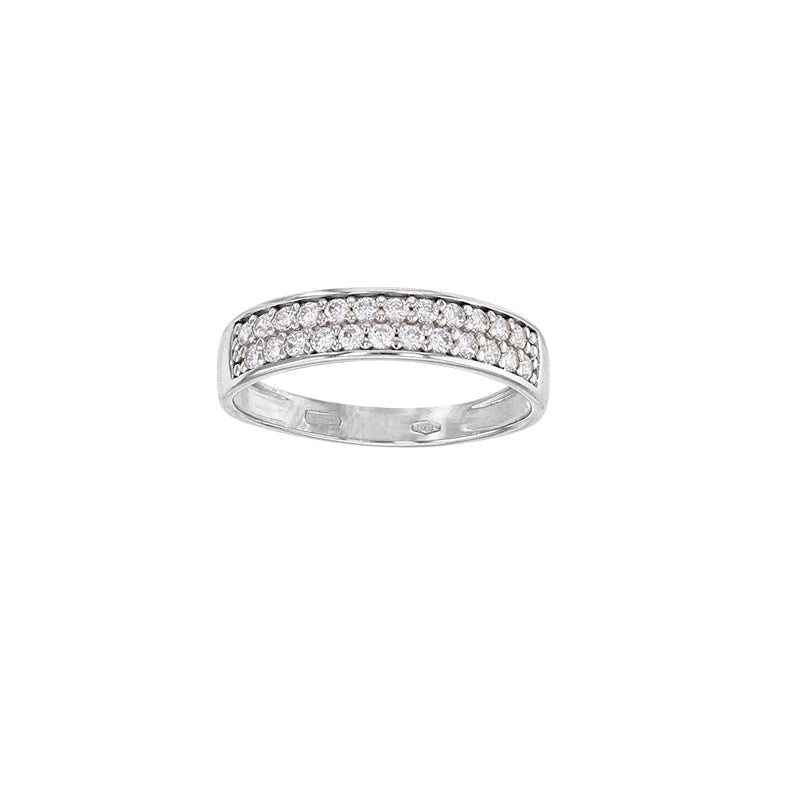 Makeda Ring - 9ct Solid White Gold & Cubic Zirconia