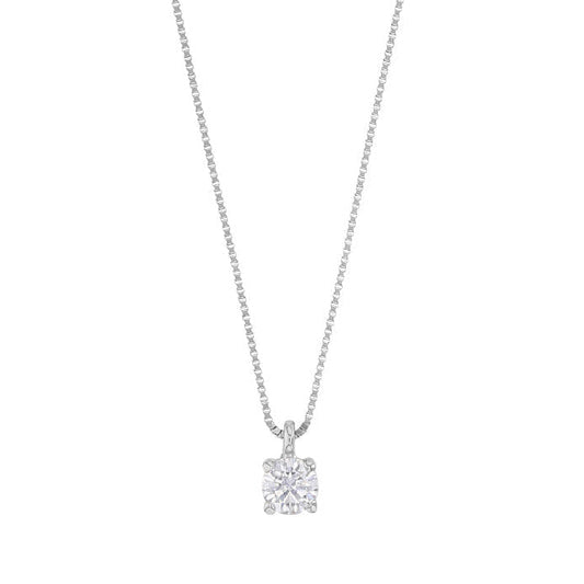 Imani Solitaire - 9 karaat massief witgoud & zirkonia