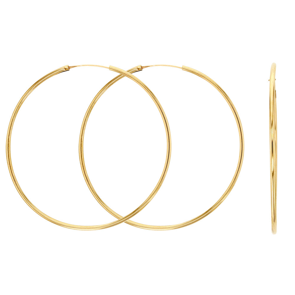 Large real gold hoop earrings - Zola Hoops 9ct Gold, featuring 60mm diameter and sleek design.
