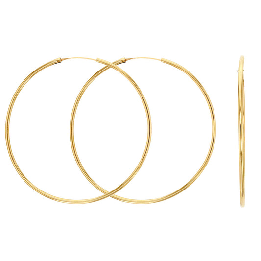 Large real gold hoop earrings - Zola Hoops 9ct Gold, featuring 60mm diameter and sleek design.