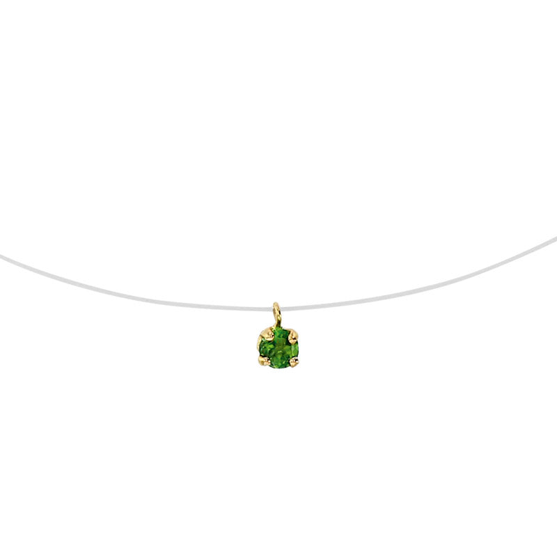 Safia Solitaire - Diopside & 18K Gold