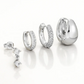 Mini Huggies Earrings Set - Roxy featuring elegant stainless steel earrings with sparkling details.