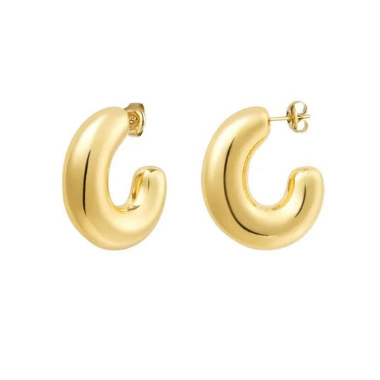 Tia Hoops - 18K Gold Plated - ginginjewels