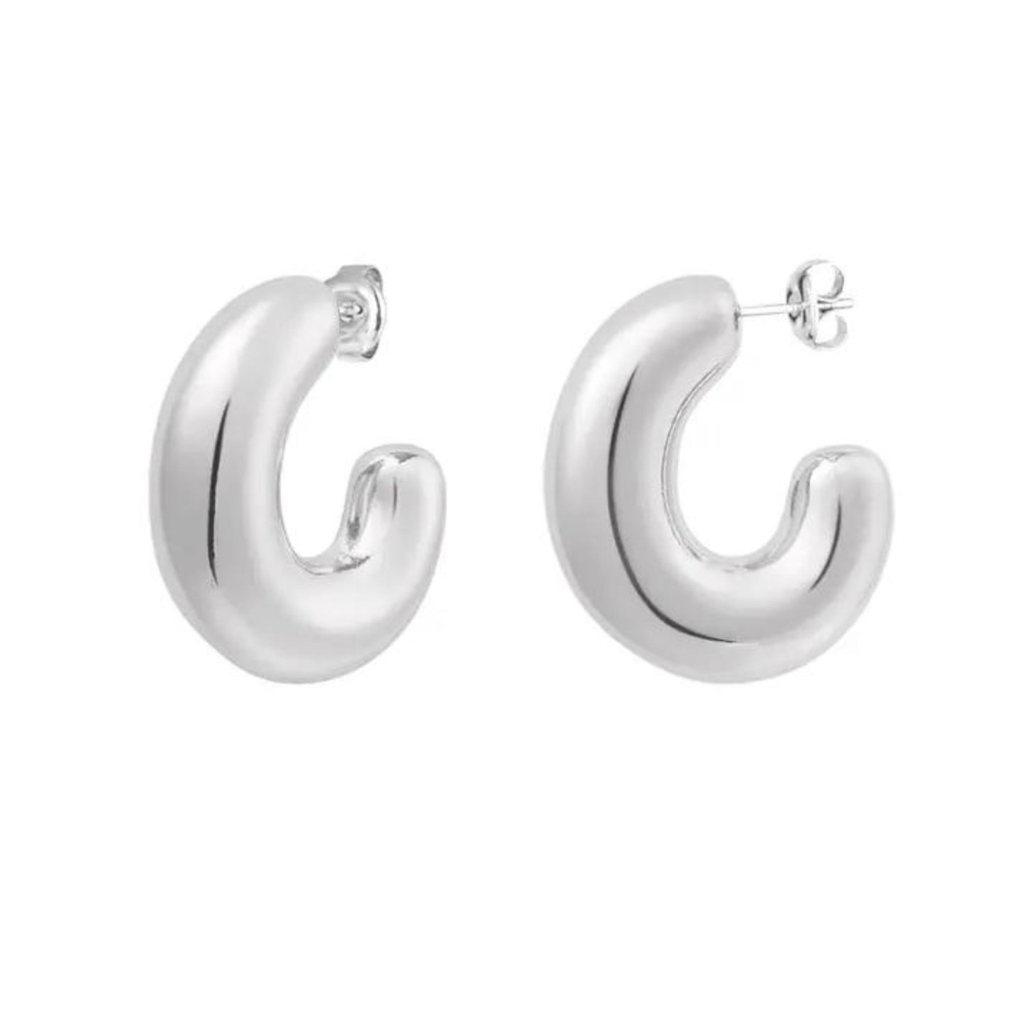 Tia Hoops - Silver - ginginjewels